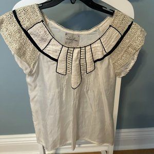 Chelsea Flower White and Brown flowy shirt